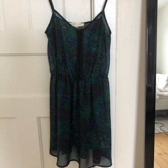 Green patterned slip dress - Picture 2 of 3